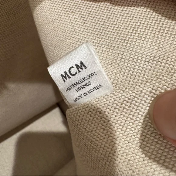 MCM Lauretos Monogram Canvas Medium Shopper Tote in Cognac - Picture 9 of 16